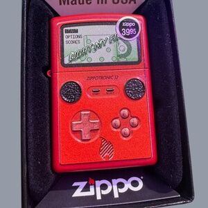 Zippo Gaming Design Lighter, Red Metallic, Retro Handheld Game Console, ZIPPOTRO